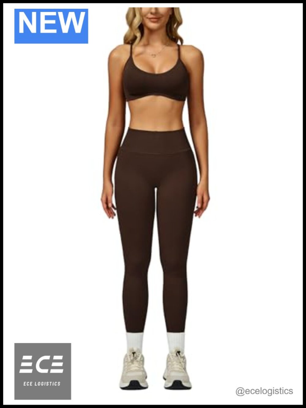 2 Piece Workout Set Sports Bra High Waist Leggings Polyamide Elastane Gym Yoga